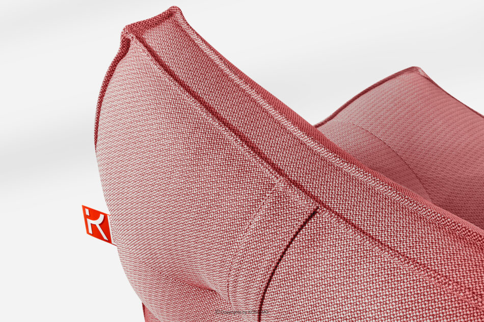 LOVIA Wygodna sofa ogrodowa w tkaninie plecionej outdoorowej czerwony/biały czerwony/biały - zdjęcie 5