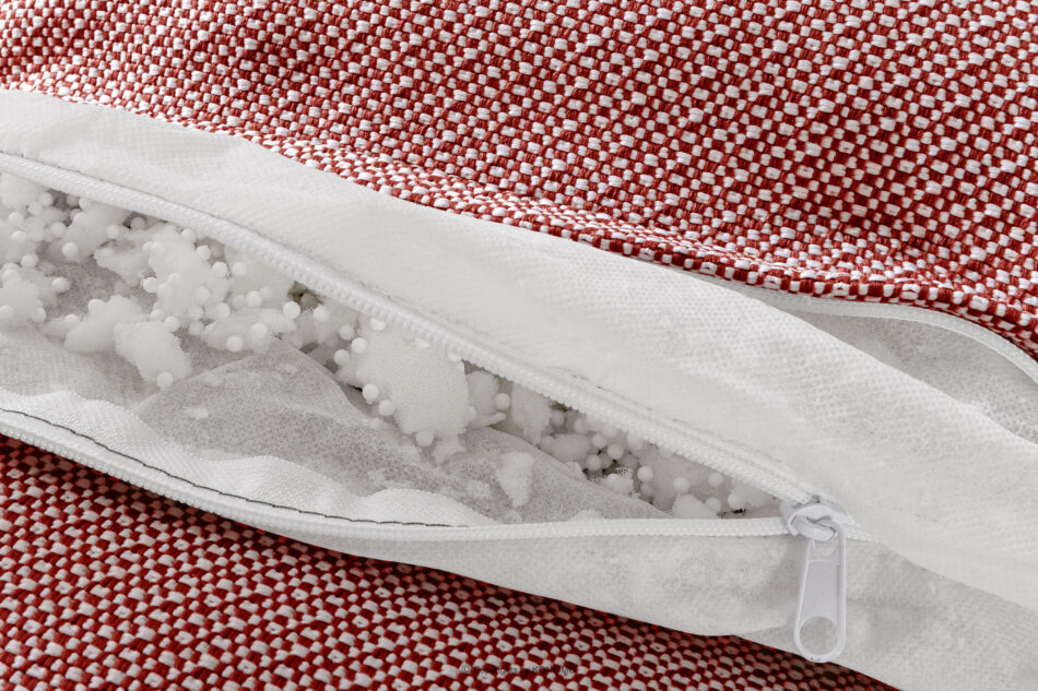 LOVIA Wygodna sofa ogrodowa w tkaninie plecionej outdoorowej czerwony/biały czerwony/biały - zdjęcie 12