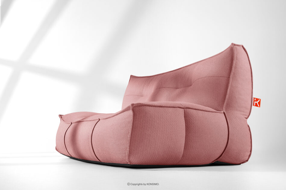 LOVIA Wygodna sofa ogrodowa w tkaninie plecionej outdoorowej czerwony/biały czerwony/biały - zdjęcie 1