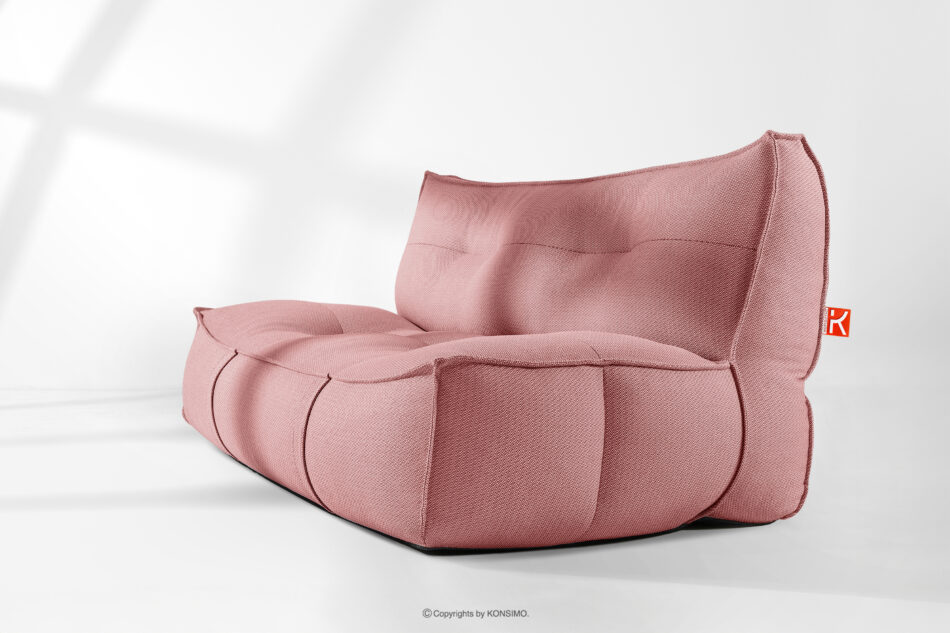 LOVIA Wygodna sofa ogrodowa w tkaninie plecionej outdoorowej czerwony/biały czerwony/biały - zdjęcie 15