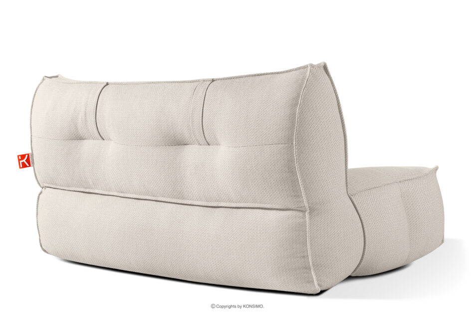 LOVIA Miękka sofa ogrodowa w tkaninie plecionej outdoorowej ciemny beżowy/biały ciemny beżowy/biały - zdjęcie 4