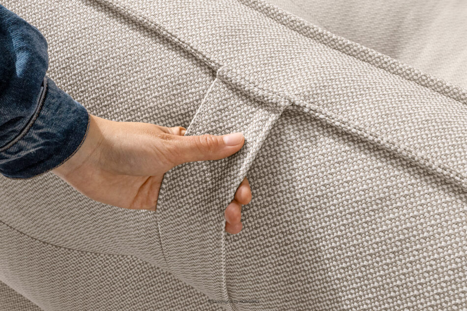 LOVIA Miękka sofa ogrodowa w tkaninie plecionej outdoorowej ciemny beżowy/biały ciemny beżowy/biały - zdjęcie 13