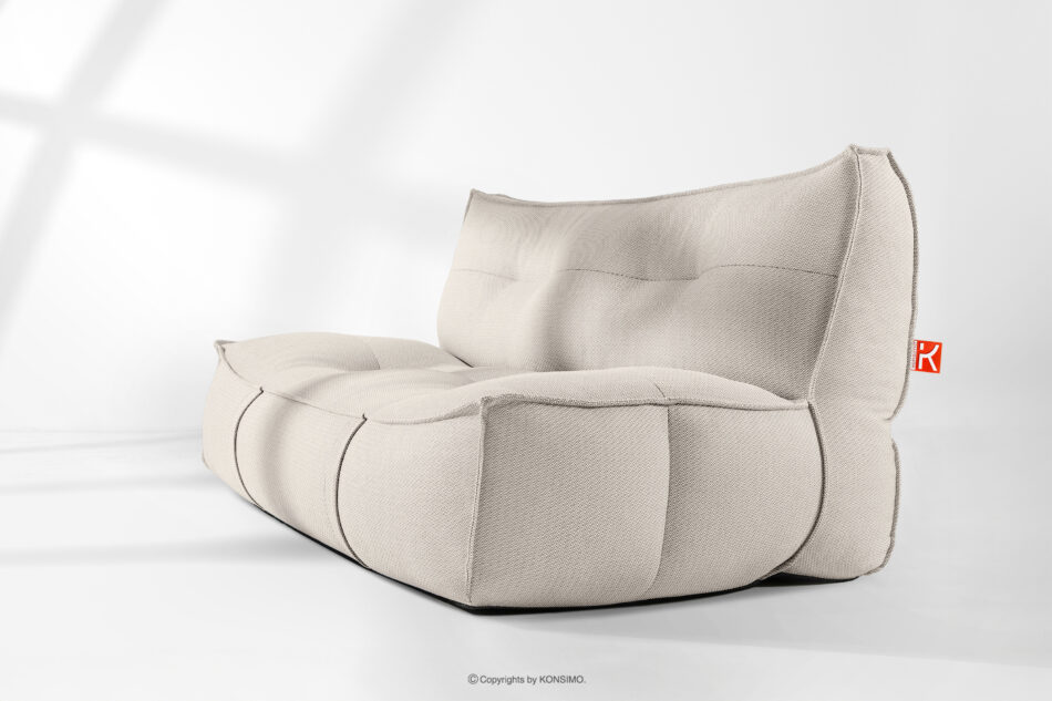 LOVIA Miękka sofa ogrodowa w tkaninie plecionej outdoorowej ciemny beżowy/biały ciemny beżowy/biały - zdjęcie 15