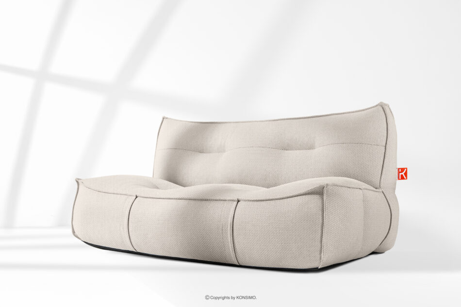 LOVIA Miękka sofa ogrodowa w tkaninie plecionej outdoorowej ciemny beżowy/biały ciemny beżowy/biały - zdjęcie 16