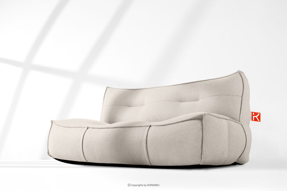 LOVIA Miękka sofa ogrodowa w tkaninie plecionej outdoorowej ciemny beżowy/biały ciemny beżowy/biały - zdjęcie 17