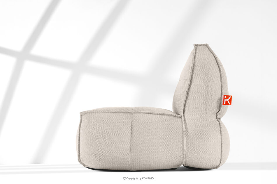 LOVIA Miękka sofa ogrodowa w tkaninie plecionej outdoorowej ciemny beżowy/biały ciemny beżowy/biały - zdjęcie 18