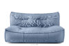 Wygodna sofa ogrodowa w tkaninie plecionej outdoorowej granatowy/biały