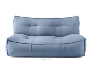 LOVIA, https://konsimo.pl/kolekcja/lovia/ Wygodna sofa ogrodowa w tkaninie plecionej outdoorowej granatowy/biały granatowy/biały - zdjęcie