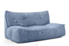 LOVIA Wygodna sofa ogrodowa w tkaninie plecionej outdoorowej granatowy/biały granatowy/biały - zdjęcie 3