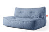 LOVIA Wygodna sofa ogrodowa w tkaninie plecionej outdoorowej granatowy/biały granatowy/biały - zdjęcie 4