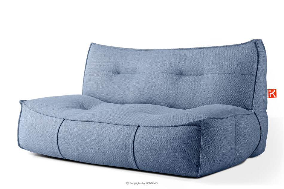 LOVIA Wygodna sofa ogrodowa w tkaninie plecionej outdoorowej granatowy/biały granatowy/biały - zdjęcie 3