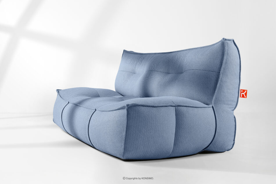 LOVIA Wygodna sofa ogrodowa w tkaninie plecionej outdoorowej granatowy/biały granatowy/biały - zdjęcie 15