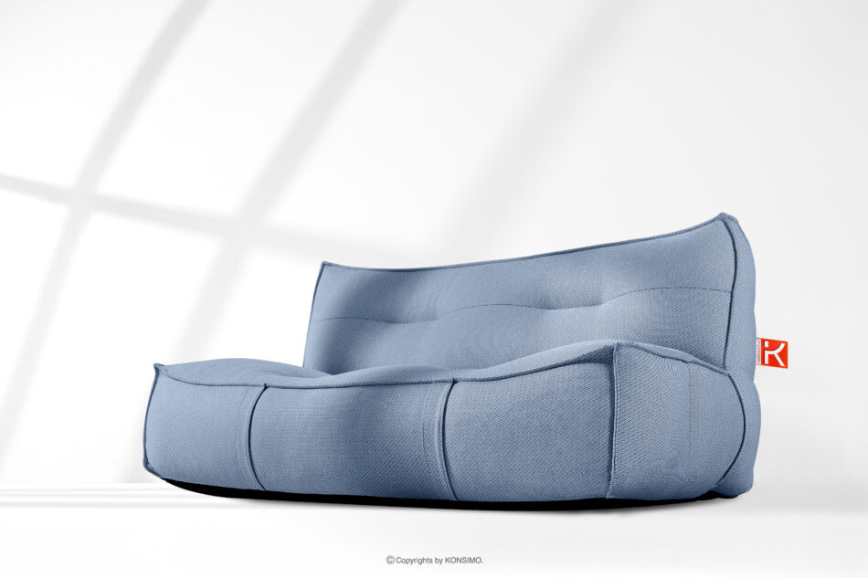 LOVIA Wygodna sofa ogrodowa w tkaninie plecionej outdoorowej granatowy/biały granatowy/biały - zdjęcie 17