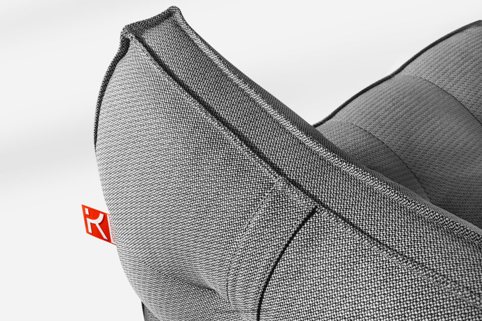 LOVIA Wygodny szezlong ogrodowy w tkaninie plecionej outdoorowej 2 szt. czarny/biały czarny/biały - zdjęcie 6