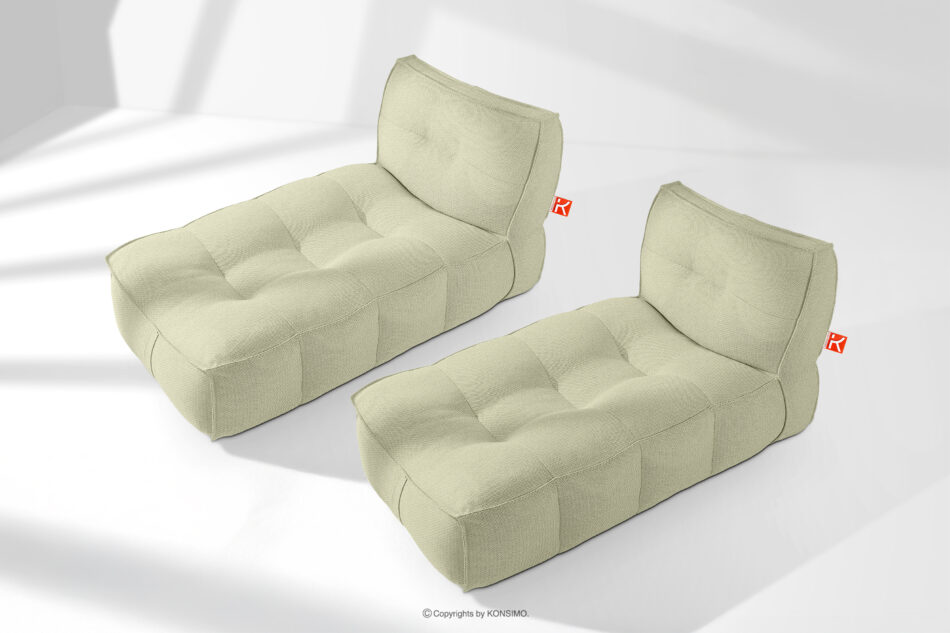 LOVIA Miękka leżanka ogrodowa w tkaninie plecionej outdoorowej 2 szt. jasny zielony/biały jasny zielony/biały - zdjęcie 1