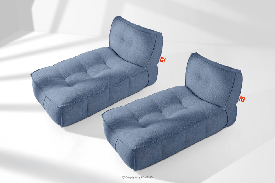 LOVIA Wygodny szezlong ogrodowy w tkaninie plecionej outdoorowej 2 szt. granatowy/biały granatowy/biały - zdjęcie 1