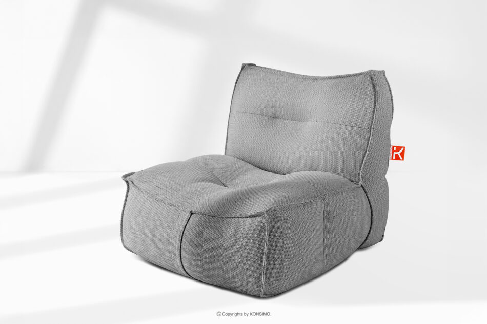 LOVIA Wygodny fotel ogrodowy i puf w tkaninie plecionej outdoorowej czarny/biały czarny/biały - zdjęcie 25