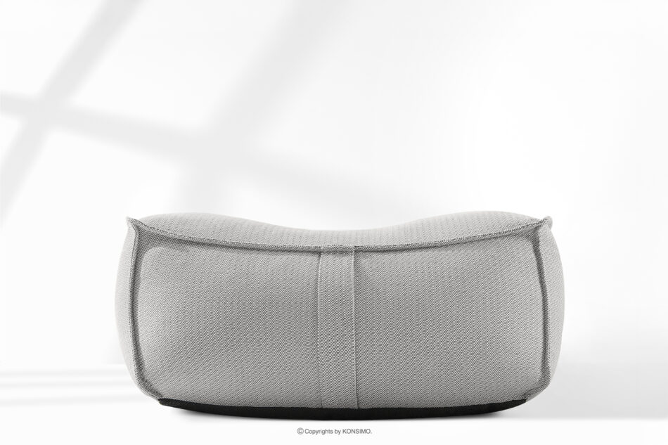 LOVIA Miękki fotel ogrodowy i puf w tkaninie plecionej outdoorowej ciemny szary/biały ciemny szary/biały - zdjęcie 28