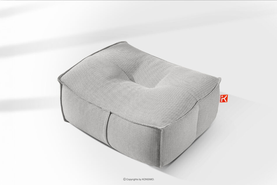 LOVIA Miękki fotel ogrodowy i puf w tkaninie plecionej outdoorowej ciemny szary/biały ciemny szary/biały - zdjęcie 29