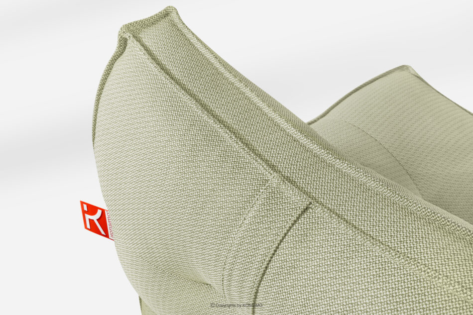 LOVIA Miękki fotel ogrodowy i puf w tkaninie plecionej outdoorowej jasny zielony/biały jasny zielony/biały - zdjęcie 6