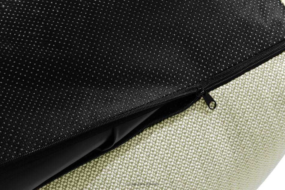 LOVIA Miękki fotel ogrodowy i puf w tkaninie plecionej outdoorowej jasny zielony/biały jasny zielony/biały - zdjęcie 20