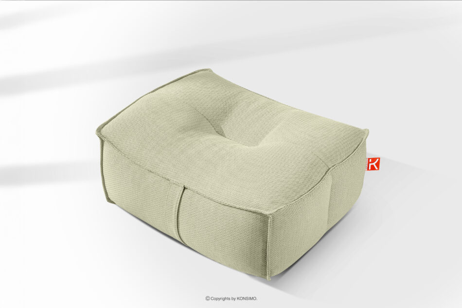 LOVIA Miękki fotel ogrodowy i puf w tkaninie plecionej outdoorowej jasny zielony/biały jasny zielony/biały - zdjęcie 29