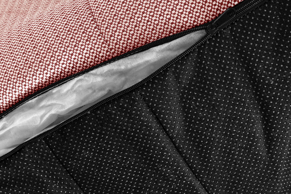 LOVIA Wygodny fotel ogrodowy i puf w tkaninie plecionej outdoorowej czerwony/biały czerwony/biały - zdjęcie 21