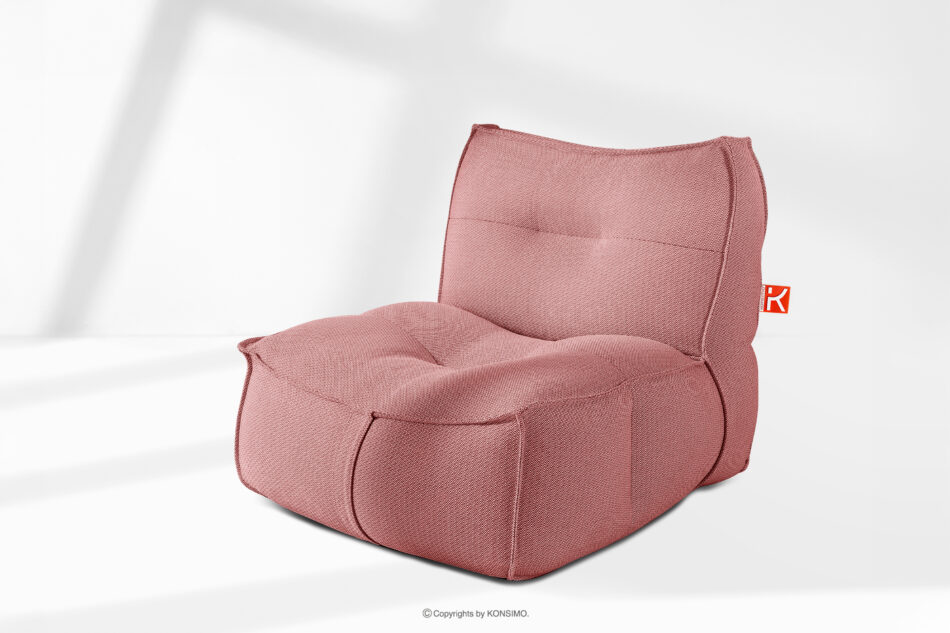 LOVIA Wygodny fotel ogrodowy i puf w tkaninie plecionej outdoorowej czerwony/biały czerwony/biały - zdjęcie 25