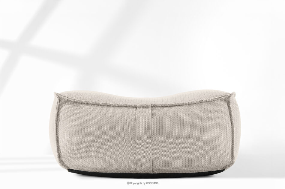 LOVIA Miękki fotel ogrodowy i puf w tkaninie plecionej outdoorowej ciemny beżowy/biały ciemny beżowy/biały - zdjęcie 28