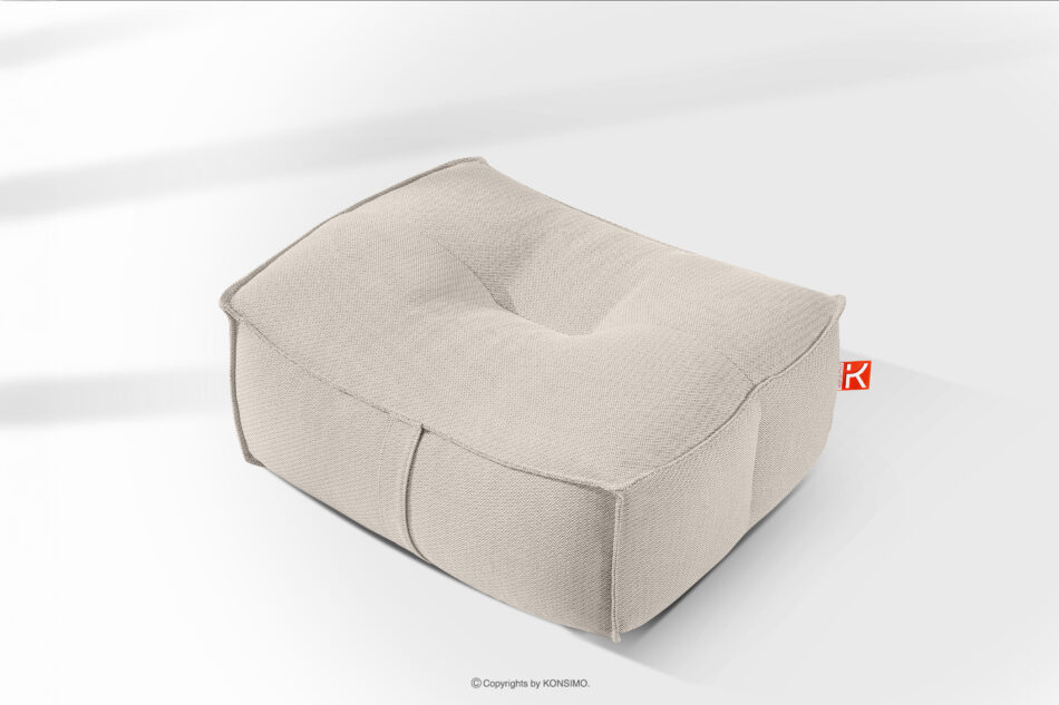 LOVIA Miękki fotel ogrodowy i puf w tkaninie plecionej outdoorowej ciemny beżowy/biały ciemny beżowy/biały - zdjęcie 29