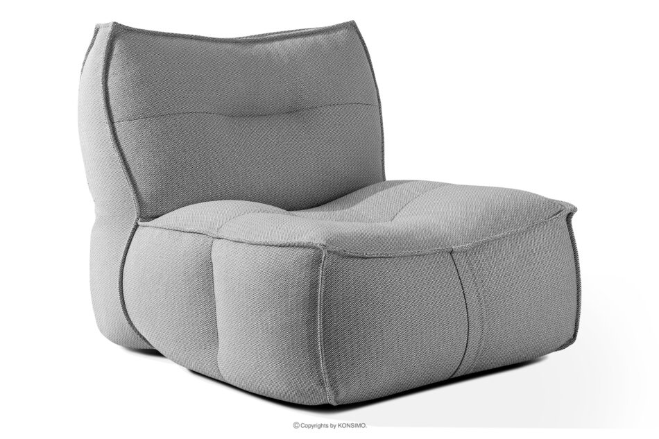 LOVIA Komplet mebli ogrodowych sofa fotel puf w tkaninie plecionej outdoorowej czarny/biały czarny/biały - zdjęcie 3