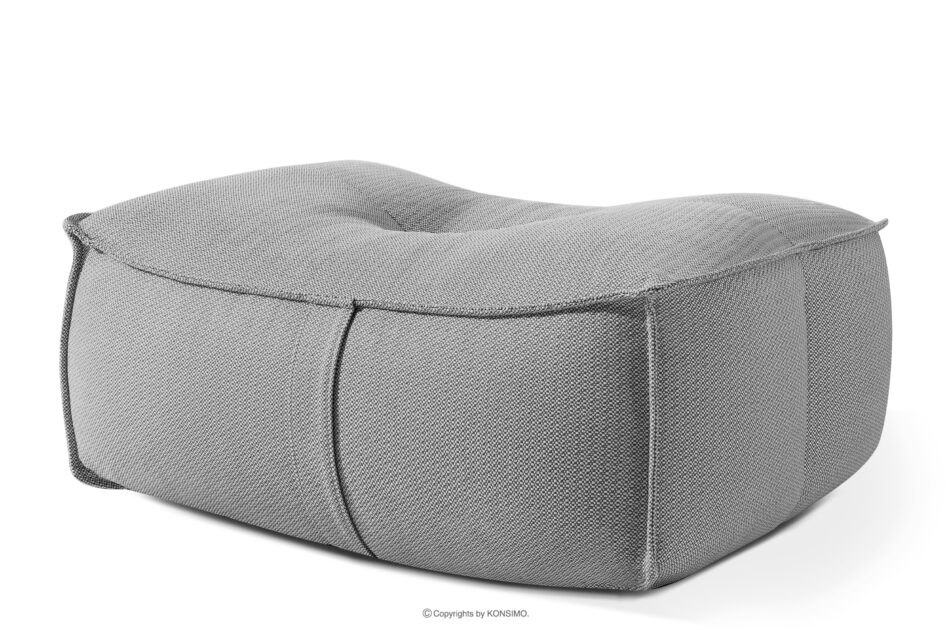 LOVIA Komplet mebli ogrodowych sofa fotel puf w tkaninie plecionej outdoorowej czarny/biały czarny/biały - zdjęcie 16