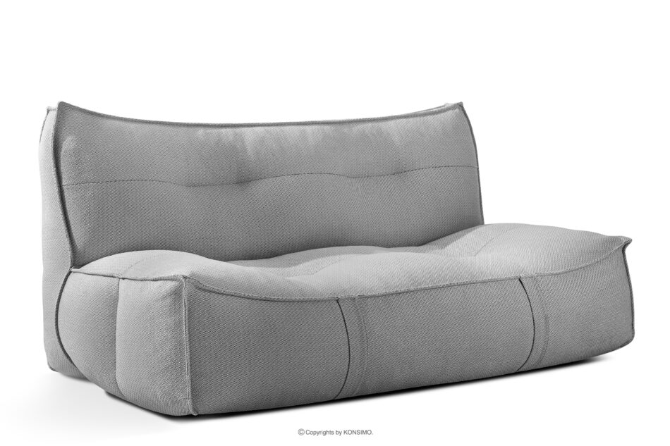 LOVIA Komplet mebli ogrodowych sofa fotel puf w tkaninie plecionej outdoorowej czarny/biały czarny/biały - zdjęcie 23