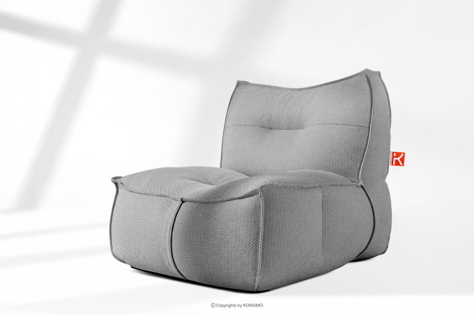 LOVIA Komplet mebli ogrodowych sofa fotel puf w tkaninie plecionej outdoorowej czarny/biały czarny/biały - zdjęcie 30