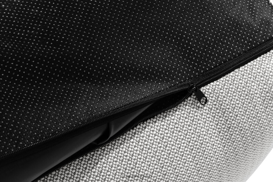 LOVIA Zestaw ogrodowy fotel sofa i puf w tkaninie plecionej outdoorowej ciemny szary/biały ciemny szary/biały - zdjęcie 20