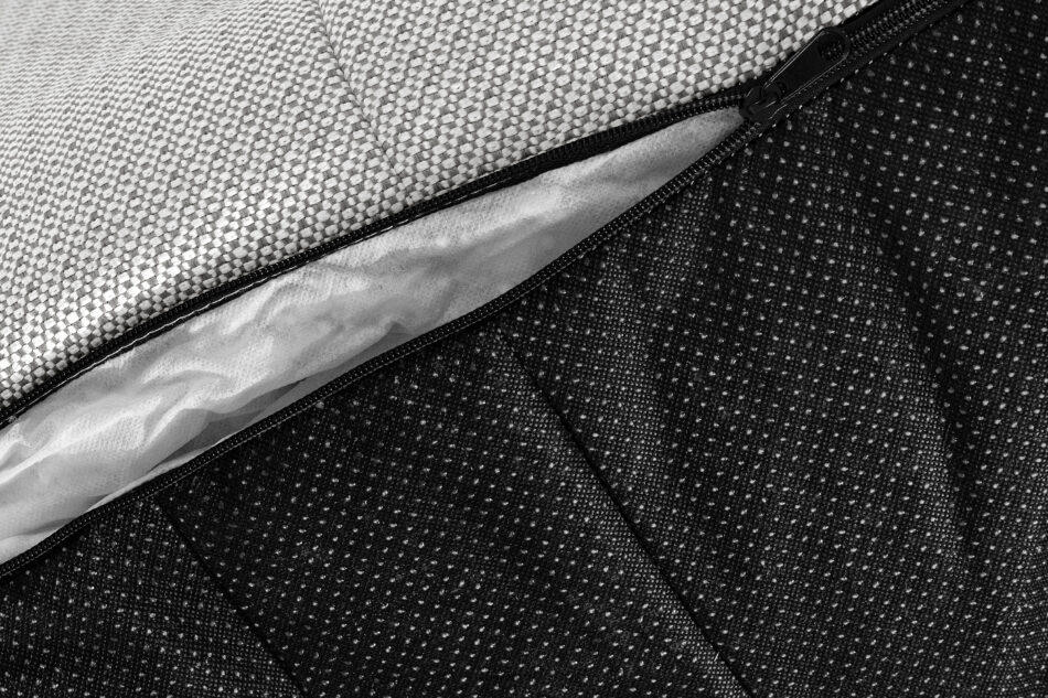 LOVIA Zestaw ogrodowy fotel sofa i puf w tkaninie plecionej outdoorowej ciemny szary/biały ciemny szary/biały - zdjęcie 21