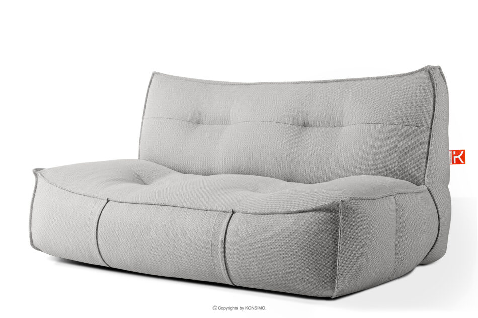 LOVIA Zestaw ogrodowy fotel sofa i puf w tkaninie plecionej outdoorowej ciemny szary/biały ciemny szary/biały - zdjęcie 24