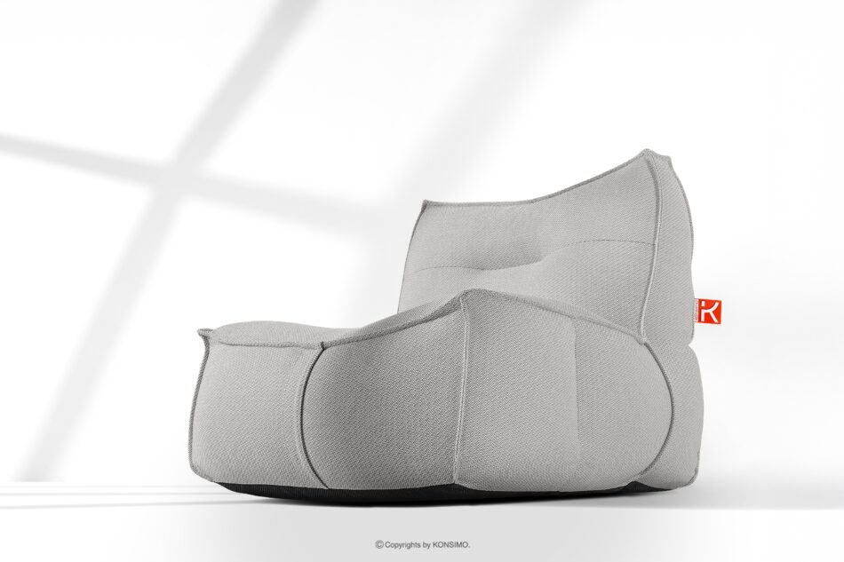 LOVIA Zestaw ogrodowy fotel sofa i puf w tkaninie plecionej outdoorowej ciemny szary/biały ciemny szary/biały - zdjęcie 31