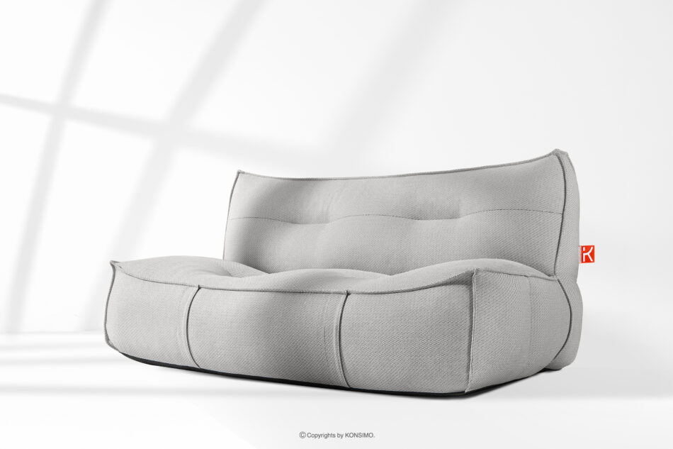 LOVIA Zestaw ogrodowy fotel sofa i puf w tkaninie plecionej outdoorowej ciemny szary/biały ciemny szary/biały - zdjęcie 35