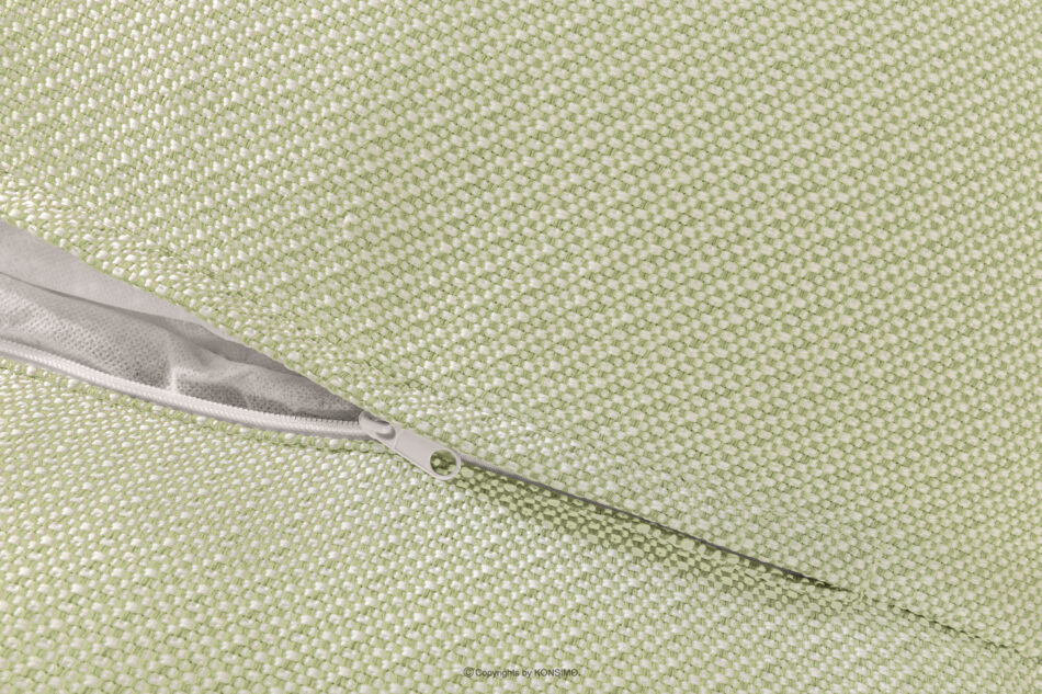 LOVIA Zestaw ogrodowy fotel sofa i puf w tkaninie plecionej outdoorowej jasny zielony/biały jasny zielony/biały - zdjęcie 12