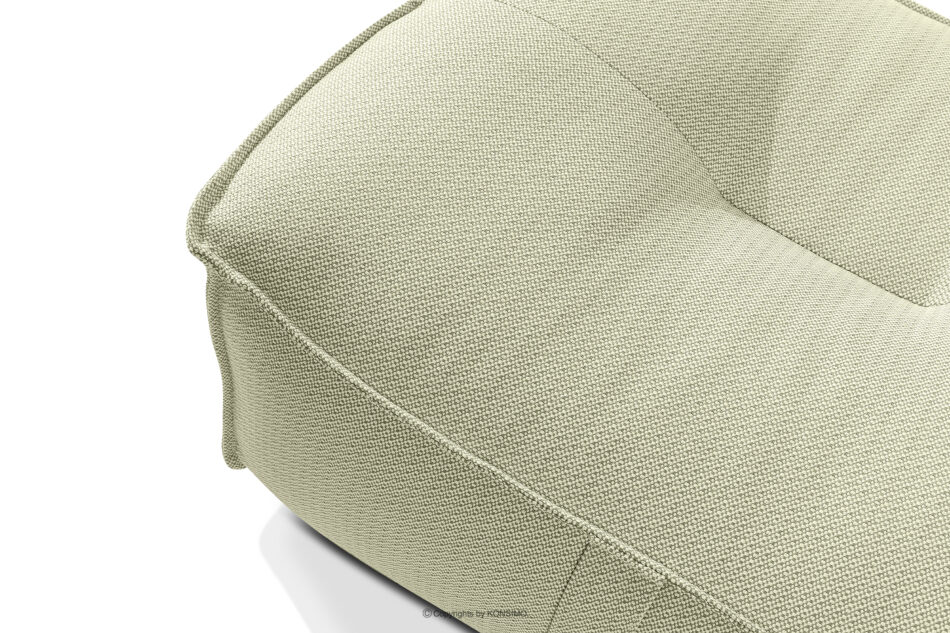 LOVIA Zestaw ogrodowy fotel sofa i puf w tkaninie plecionej outdoorowej jasny zielony/biały jasny zielony/biały - zdjęcie 17