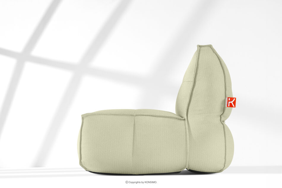 LOVIA Zestaw ogrodowy fotel sofa i puf w tkaninie plecionej outdoorowej jasny zielony/biały jasny zielony/biały - zdjęcie 32