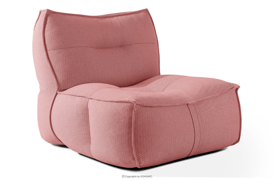 LOVIA Komplet mebli ogrodowych sofa fotel puf w tkaninie plecionej outdoorowej czerwony/biały czerwony/biały - zdjęcie 3