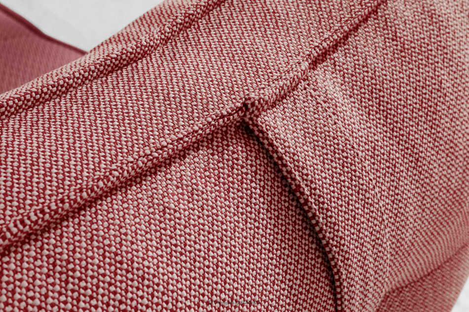 LOVIA Komplet mebli ogrodowych sofa fotel puf w tkaninie plecionej outdoorowej czerwony/biały czerwony/biały - zdjęcie 8