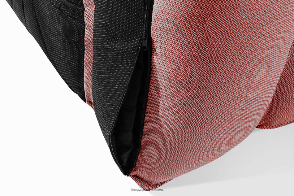 LOVIA Komplet mebli ogrodowych sofa fotel puf w tkaninie plecionej outdoorowej czerwony/biały czerwony/biały - zdjęcie 10