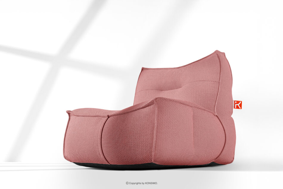 LOVIA Komplet mebli ogrodowych sofa fotel puf w tkaninie plecionej outdoorowej czerwony/biały czerwony/biały - zdjęcie 31