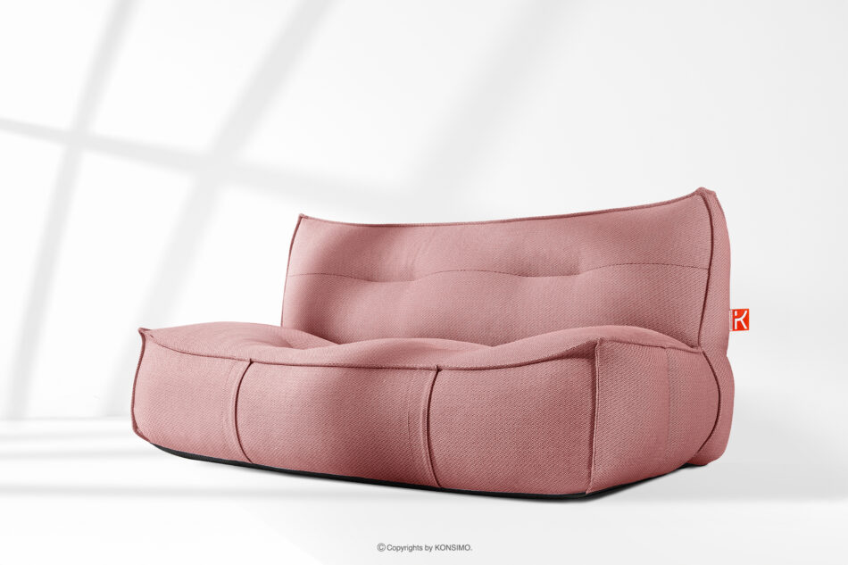 LOVIA Komplet mebli ogrodowych sofa fotel puf w tkaninie plecionej outdoorowej czerwony/biały czerwony/biały - zdjęcie 35