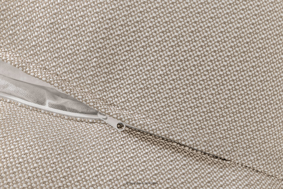 LOVIA Zestaw ogrodowy fotel sofa i puf w tkaninie plecionej outdoorowej ciemny beżowy/biały ciemny beżowy/biały - zdjęcie 12