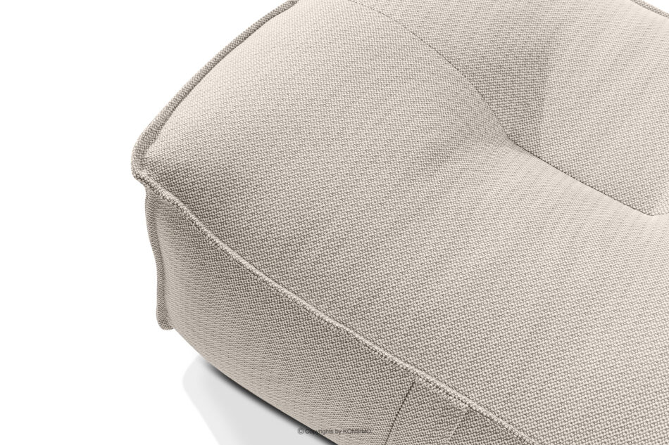 LOVIA Zestaw ogrodowy fotel sofa i puf w tkaninie plecionej outdoorowej ciemny beżowy/biały ciemny beżowy/biały - zdjęcie 17