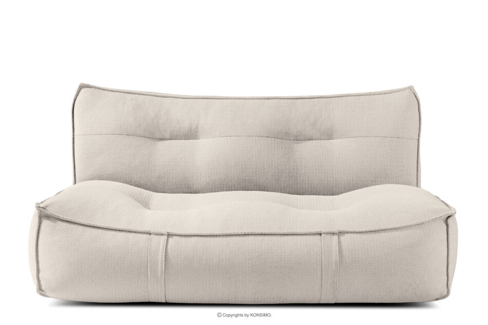 LOVIA Zestaw ogrodowy fotel sofa i puf w tkaninie plecionej outdoorowej ciemny beżowy/biały ciemny beżowy/biały - zdjęcie 22